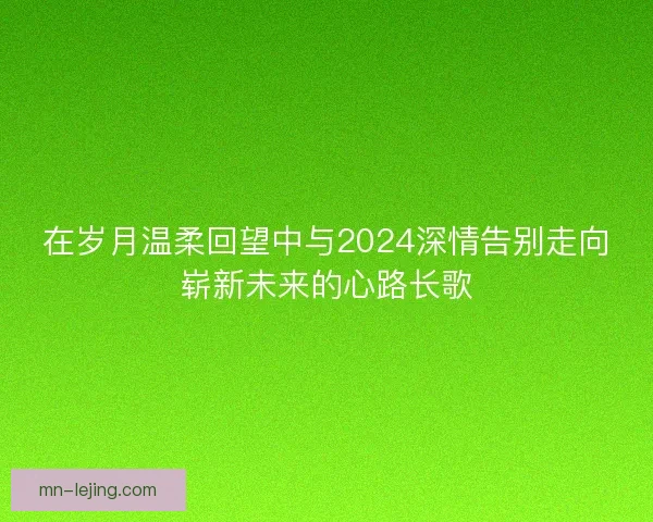 在岁月温柔回望中与2024深情告别走向崭新未来的心路长歌